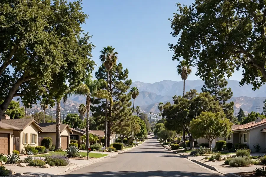Suburban ranch homes with mountain views in Hemet, CA