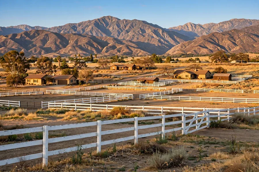 Ranch homes and horse country in Nuevo, CA